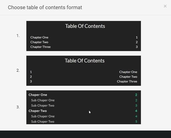 Automated TOC & Page Numbers