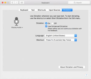 how to enable dictation on MAC