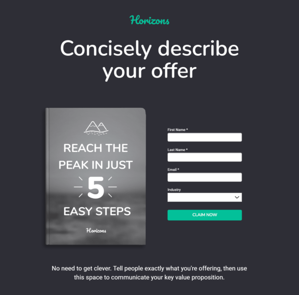 unbounce landing page